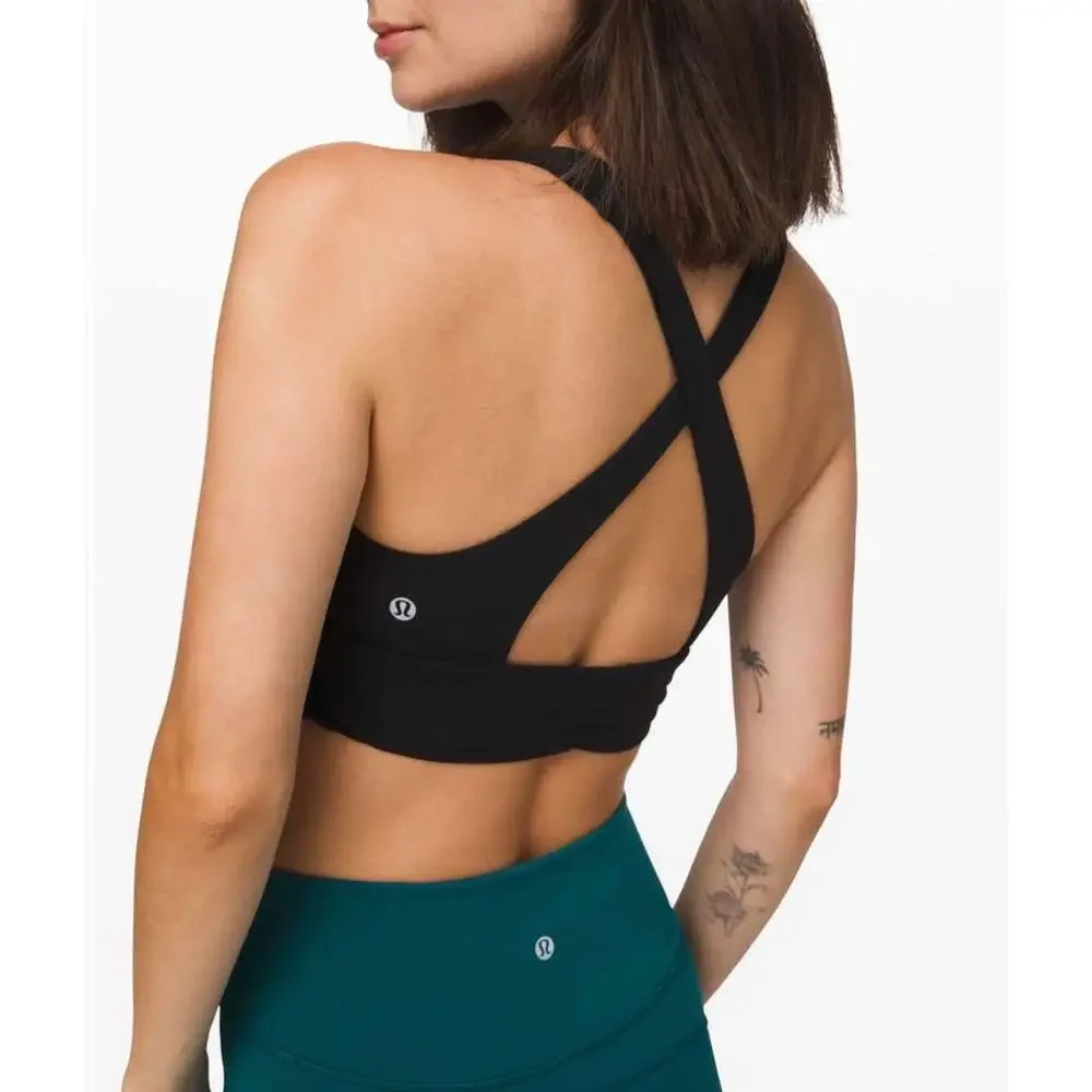 Lululemon Always Aligned Bra Black Size 10 Nulu Criss Cross Yoga Sports Bra